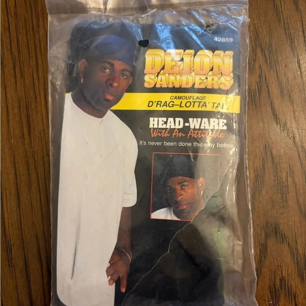 Deion Sanders Black D’Rag-Lotta Tail Head-Ware w an attitude. Coach Prime. New.